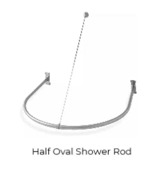 Half-Oval Shower Curtain Rod